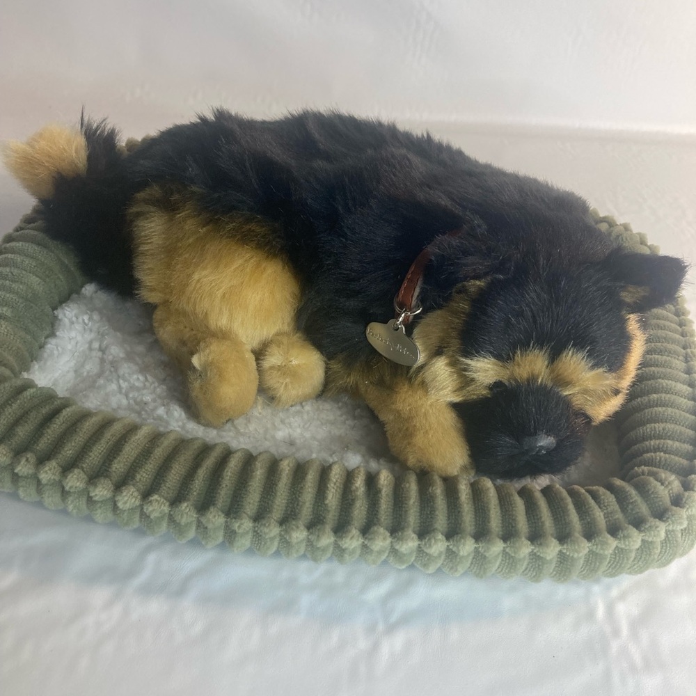 Perfect Petzzz German Shepard Breathing Sleeping Puppy Dog Plush Bed